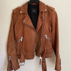 LTR soft suede moto leather jacket XS